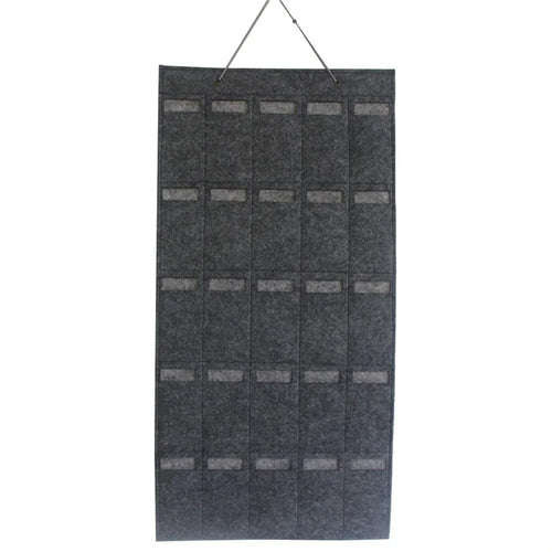 25 Slots Wall Hanging Felt Sunglasses Holder Bag Eyeglasses Storage Pouch Organizer, Style B - Dark Grey - 1