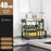 Carbon Steel 40cm Kitchen Storage Rack 2 Layer Seasoning Organizer Countertop Knife Shelf with Hook - 4
