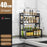 Carbon Steel 40cm 3 Layer Kitchen Storage Rack Spice Organizer Countertop Knife Holder with Hook - 5