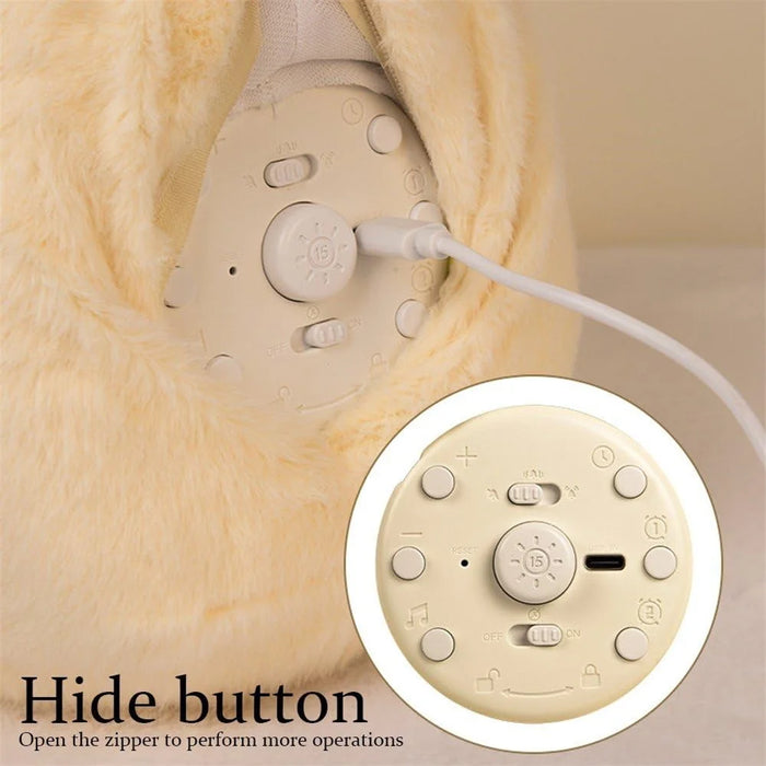Cute Capybara Shape Plush Toy Bedside Lamp for Bedroom Alarm Clock with Night Light Birthday Gift - 5