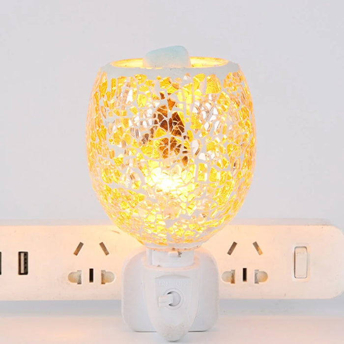 Mosaic Mirror Surface Aroma Lamp Electric Wax Melter Fragrance Diffuser Night Light, EU Plug - Style 1 - 2