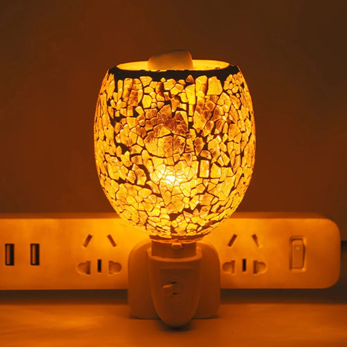Mosaic Mirror Surface Aroma Lamp Electric Wax Melter Fragrance Diffuser Night Light, EU Plug - Style 1 - 3