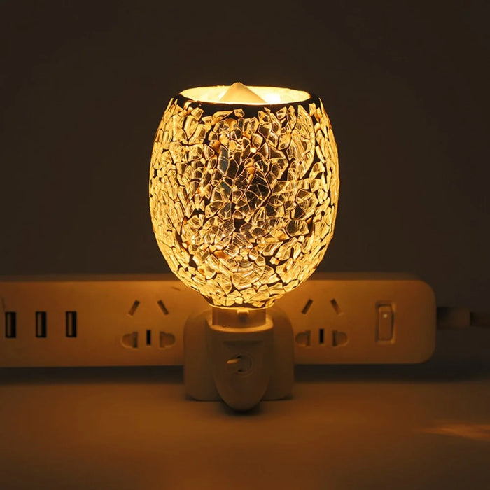 Mosaic Mirror Surface Aroma Lamp Electric Wax Melter Fragrance Diffuser Night Light, EU Plug - Style 1 - 4
