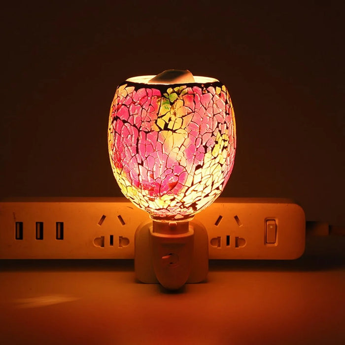Mosaic Mirror Surface Aroma Lamp Electric Wax Melter Fragrance Diffuser Night Light, EU Plug - Style 1 - 7