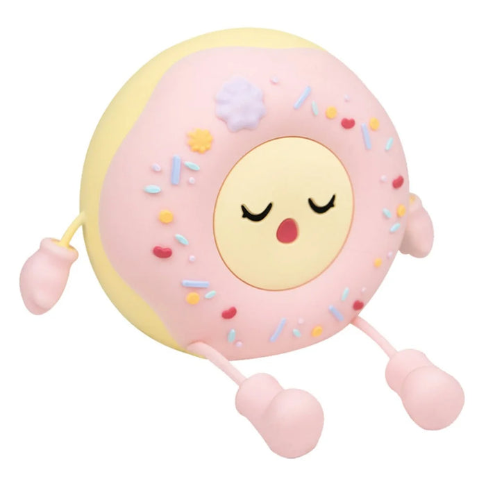 Cartoon Donut Shape Night Light Cute Bedside Lamp Nursery Feeding Light Birthday Gift - Pink - 1