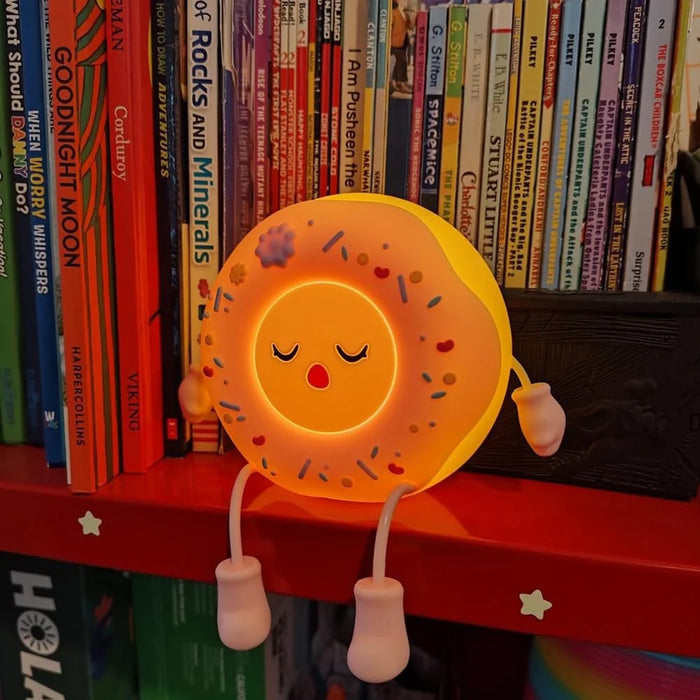 Cartoon Donut Shape Night Light Cute Bedside Lamp Nursery Feeding Light Birthday Gift - Pink - 6