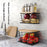 2Pcs  /  Set Stackable Kitchen Countertop Organizer Garbage Bag Dispenser with Bamboo Top Wall Mounted Fruit Vegetable Basket - 2