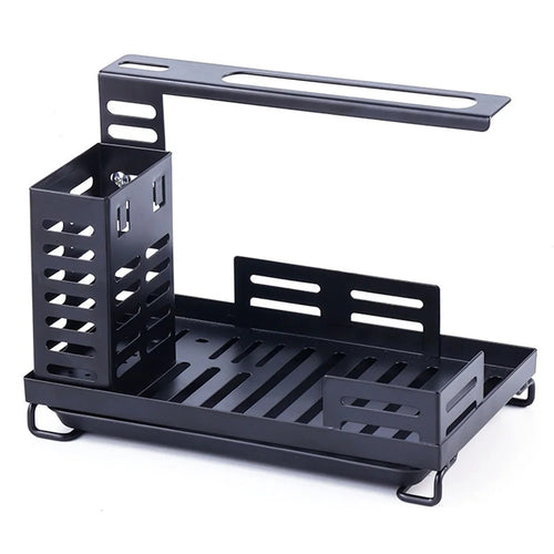 Sink Caddy Organizer for Kitchen Soap Dispenser Holder No Drilling Wall Mounted Sponge Drain Rack - 1