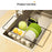 Carbon Steel 5-Cup Holder Retractable Sink Dish Organizer Countertop Dish Drying Rack Large Capacity for Bowls Plates Forks - Silver - 6