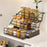 3-Tier Expandable Spice Rack Organizer Iron Kitchen Storage Shelf for Cabinet Countertop Pantry - Black - 3