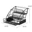3-Tier Expandable Spice Rack Organizer Iron Kitchen Storage Shelf for Cabinet Countertop Pantry - Black - 6