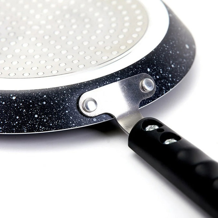 Non-Stick Frying Pan Set 3Pcs 18cm+22cm+26cm Aluminum Pancake Skillet for Induction / Gas Stove Home Cooking - Black - 5