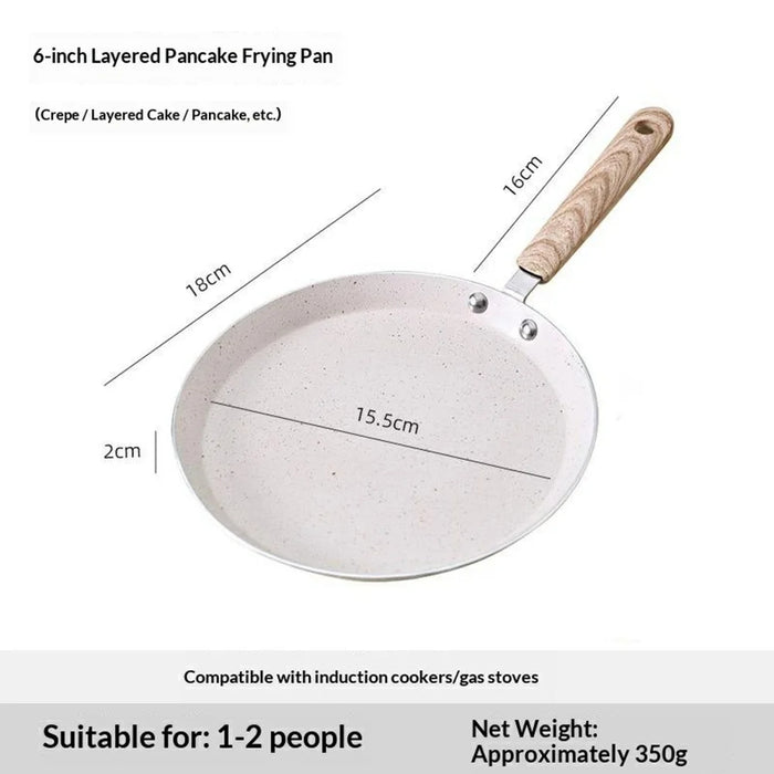 Non-Stick Frying Pan Set 3Pcs 18cm+22cm+26cm Aluminum Pancake Skillet for Induction / Gas Stove Home Cooking - Black - 6