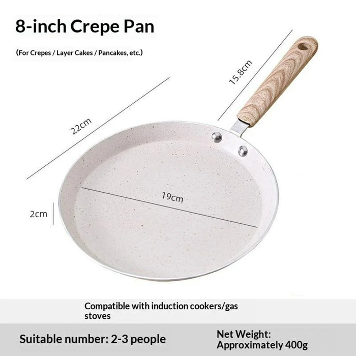Non-Stick Frying Pan Set 3Pcs 18cm+22cm+26cm Aluminum Pancake Skillet for Induction / Gas Stove Home Cooking - Black - 7
