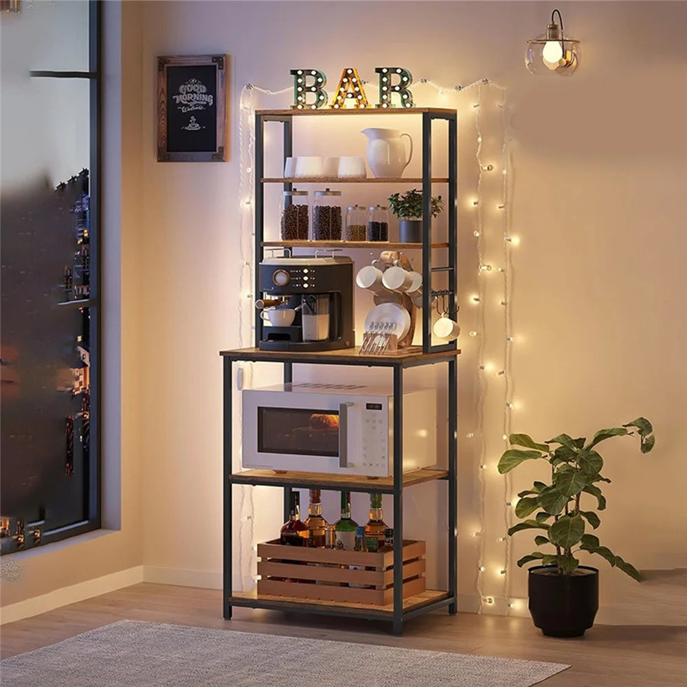 Microwave Oven Stand Kitchen Storage Rack Multi-Function Bread Shelf Multi-Layer Organizer for Home - 6