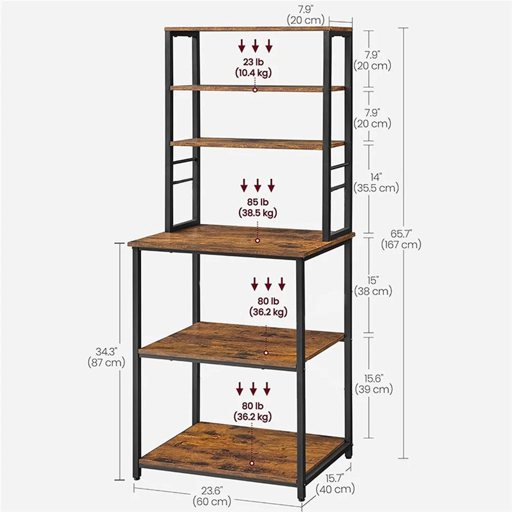 Microwave Oven Stand Kitchen Storage Rack Multi-Function Bread Shelf Multi-Layer Organizer for Home - 7