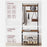 Multi-Functional Entryway Coat Rack with Shoe Bench 9 Hooks Carbon Steel Hall Tree Storage Shelf - 4