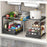 Double-Layer Kitchen Sink Organizer Pull-Out Retractable Rack Rustproof Storage Cabinet Basket - Black  /  Model A - 4
