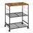 Carbon Steel Kitchen Cart Storage Rack Multi-Layer Organizer Microwave Oven Shelf with 360° Swivel Wheels - Black - 1