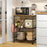 Carbon Steel Kitchen Cart Storage Rack Multi-Layer Organizer Microwave Oven Shelf with 360° Swivel Wheels - Black - 2