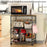 Carbon Steel Kitchen Cart Storage Rack Multi-Layer Organizer Microwave Oven Shelf with 360° Swivel Wheels - Black - 3
