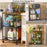 Carbon Steel Kitchen Cart Storage Rack Multi-Layer Organizer Microwave Oven Shelf with 360° Swivel Wheels - Black - 4