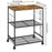Carbon Steel Kitchen Cart Storage Rack Multi-Layer Organizer Microwave Oven Shelf with 360° Swivel Wheels - Black - 7