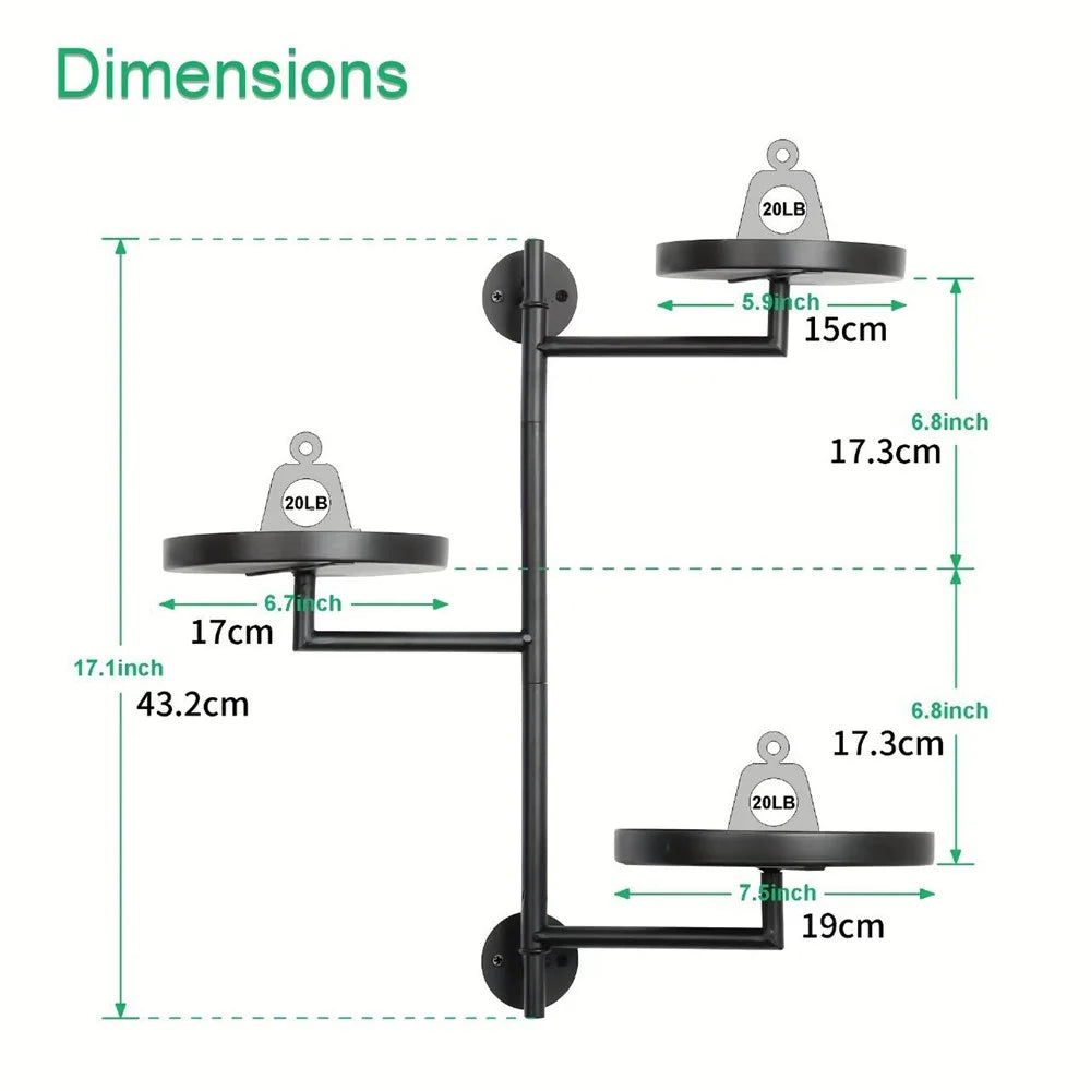 Rotating Plant Stand Wall Mounted Multi-Tier Iron Display Holder Plant Pot Shelf for Window  /  Balcony  /  Home Decor - 5