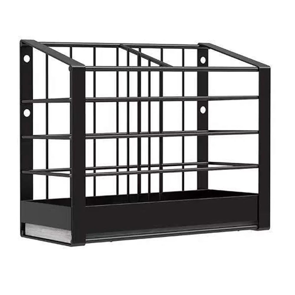 Wall Mounted Kitchen Utensil Drying Rack 2 Compartments Chopstick Holder Organizer No Drill Countertop Cutlery Storage - 1