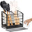 Wall Mounted Kitchen Utensil Drying Rack 2 Compartments Chopstick Holder Organizer No Drill Countertop Cutlery Storage - 2