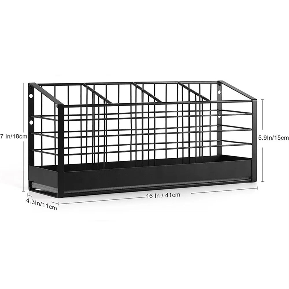 Wall Mounted Kitchen Utensil Drying Rack 4 Compartments Chopstick Holder No Drill Countertop Cutlery Organizer - 6