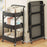 3-Tier Foldable Storage Cart Rolling Utility Organizer with Lockable Silent Wheels for Kitchen Bathroom Bedroom - White - 6