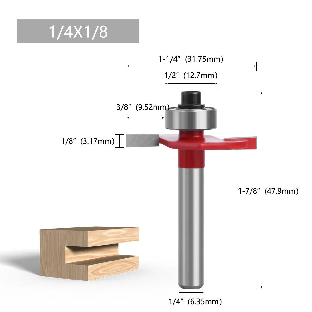 C0714403R T-Shape Router Bit 1 / 4"x1 / 8" Alloy Shank Milling Cutter Woodworking Tool for Wood MDF - 5