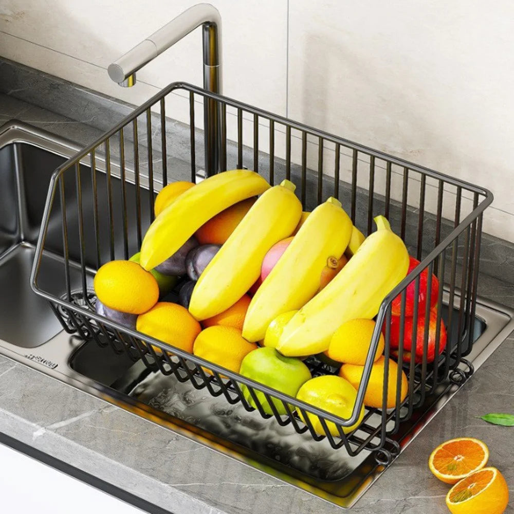 Medium 2-Tier Kitchen Vegetable Fruit Storage Rack Large Capacity Rolling Cart Floor Standing Shelf Basket - 4