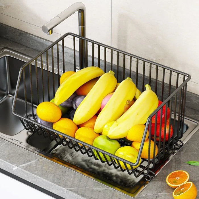 Medium 3-Tier Kitchen Vegetable Fruit Storage Rack Large Capacity Rolling Cart Floor Standing Shelf Basket - 2