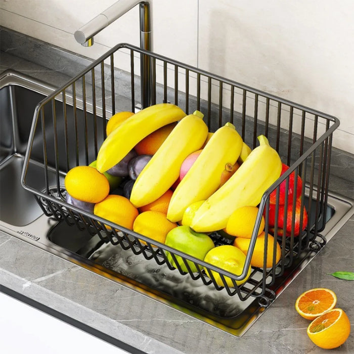 Large 2 Tier Kitchen Vegetable Storage Rack Fruit Organizer Multi-Function Rolling Cart Floor Standing Shelf Basket - 4