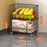 Large 2 Tier Kitchen Vegetable Storage Rack Fruit Organizer Multi-Function Rolling Cart Floor Standing Shelf Basket - 7