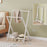 Folding Floor Standing Clothes Rack Dual Rod Garment Organizer for Bedroom  /  Bedside Hanging Storage  /  Pants Hanger - White - 1