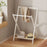 Folding Floor Standing Clothes Rack Dual Rod Garment Organizer for Bedroom  /  Bedside Hanging Storage  /  Pants Hanger - White - 2