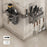 50cm Rotating Kitchen Knife Holder with 2 Utensil Container, Multifunctional Wall-Mounted Corner Storage Rack for Home - Tarnish - 1