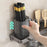50cm Rotating Kitchen Knife Holder with 2 Utensil Container, Multifunctional Wall-Mounted Corner Storage Rack for Home - Tarnish - 4