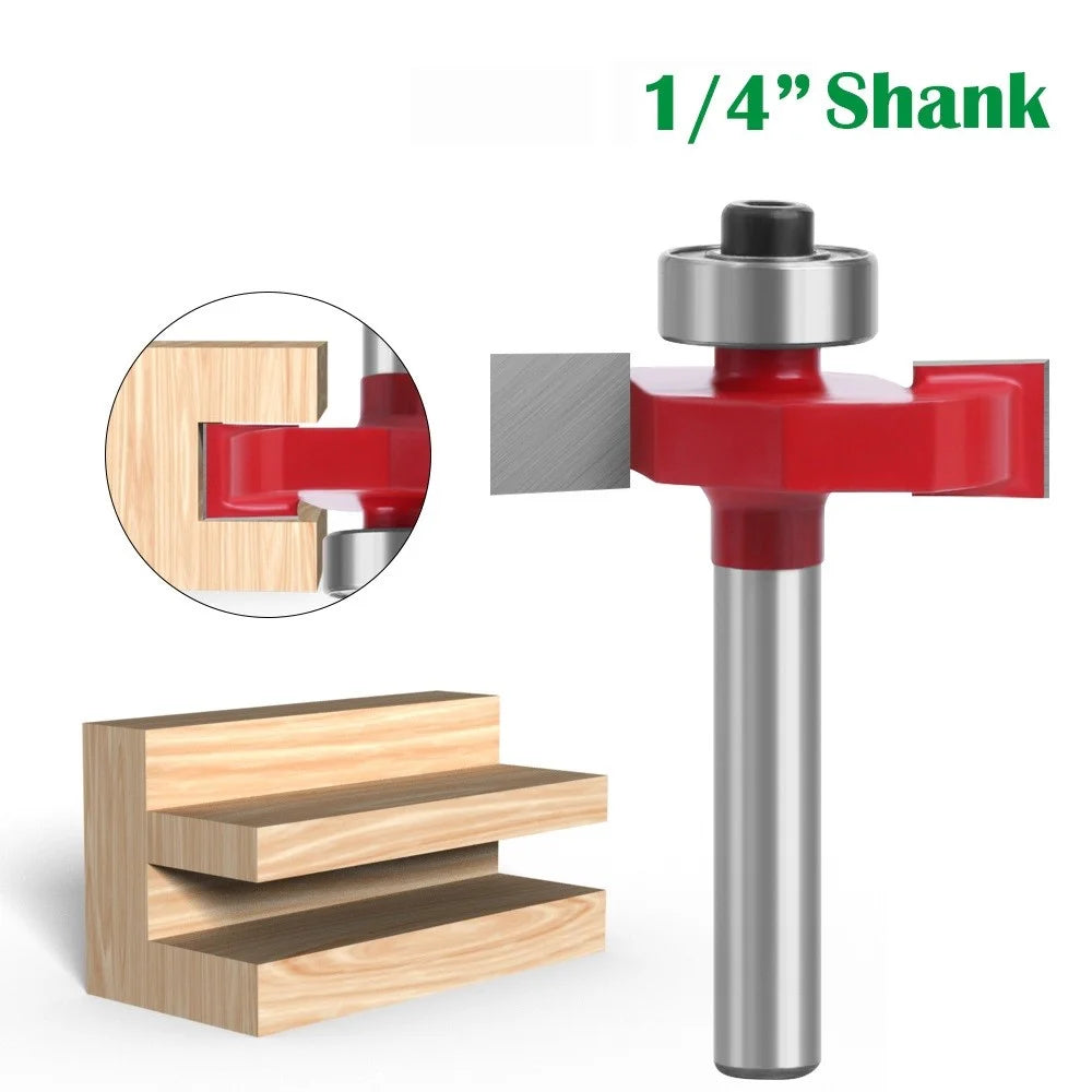C0714410R 1 / 4"x3 / 8" Shank Router Bit T-Shape Grooving Cutter Alloy Milling Cutter for Wood MDF Woodworking Tool - 3