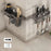 65cm Rotating Kitchen Knife Holder with 3 Utensil Container, Multifunctional Wall-Mounted Corner Storage Rack for Home - Tarnish - 1