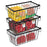 3Pcs Freezer Storage Holder Kitchen Organizer Metal Wire Basket with Handle for Refrigerator - 1