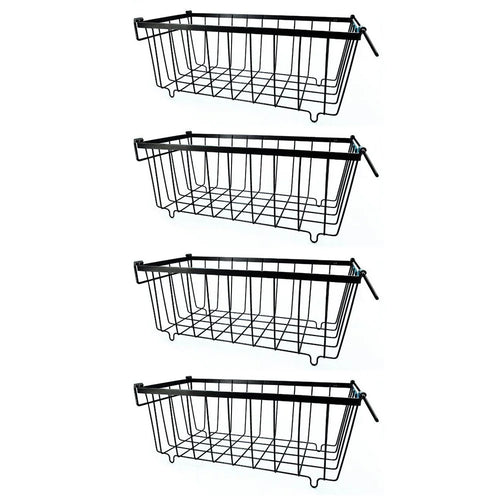 4Pcs Freezer Storage Holder Kitchen Organizer Metal Wire Basket with Handle for Refrigerator - 1