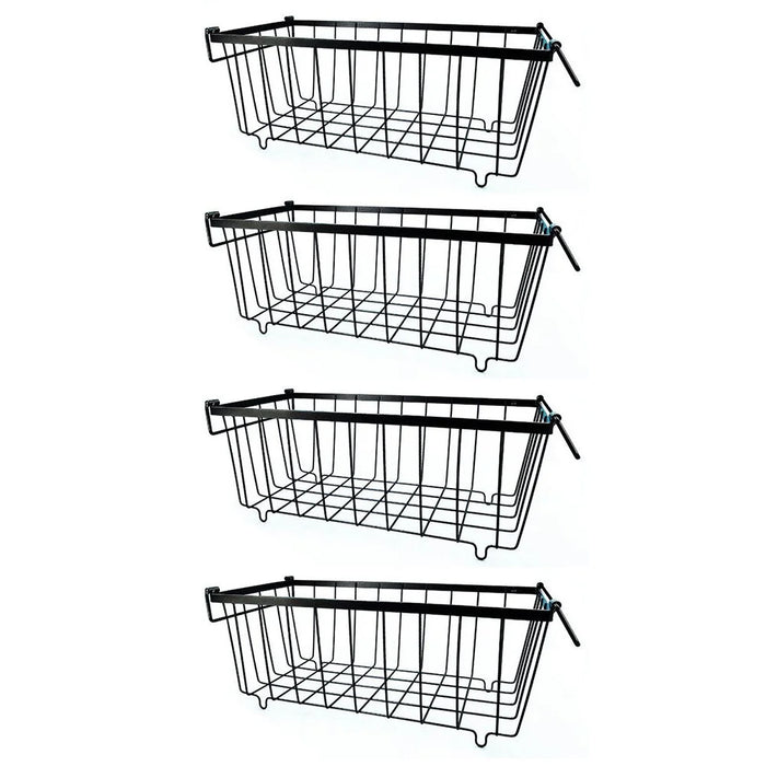 4Pcs Freezer Storage Holder Kitchen Organizer Metal Wire Basket with Handle for Refrigerator - 1