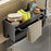 Space Saving Carbon Steel Kitchen Sink Caddy Organizer Rack with Towel Bar Draining Rack - Black - 1