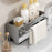 Space Saving Carbon Steel Kitchen Sink Caddy Organizer Rack with Towel Bar Draining Rack - Black - 4