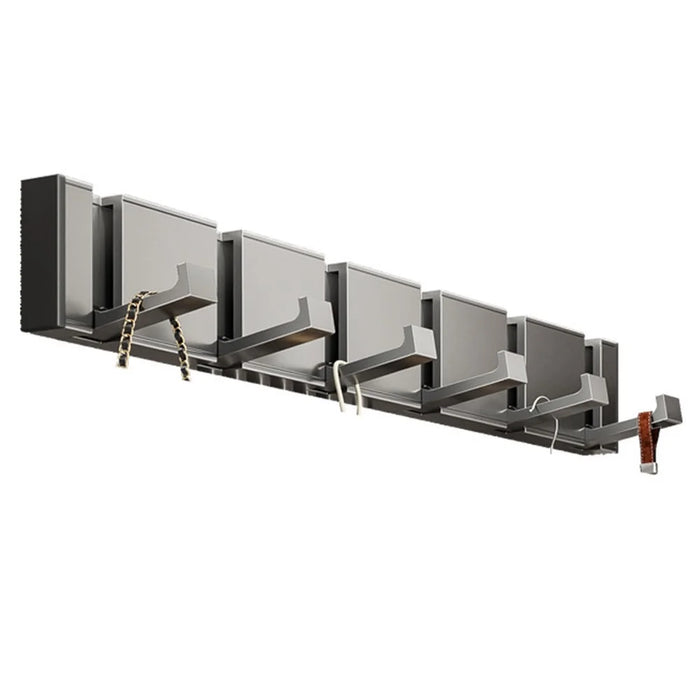 6-Hook Foldable Over Door Hanger No Drilling Space Saving Wall Mounted Coat Rack for Entryway Bathroom - Tarnish - 1
