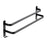 40cm Double Towel Bars Wall Mounted Space Aluminum Towel Holder Hanger for Bathroom - Black - 1